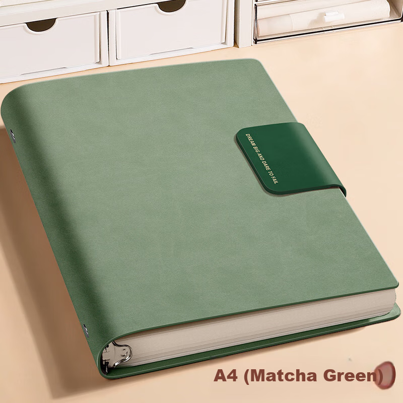 Ujia A4 Loose-leaf Notebook High Appearance Value Simple Soft Leather Thick Hori...