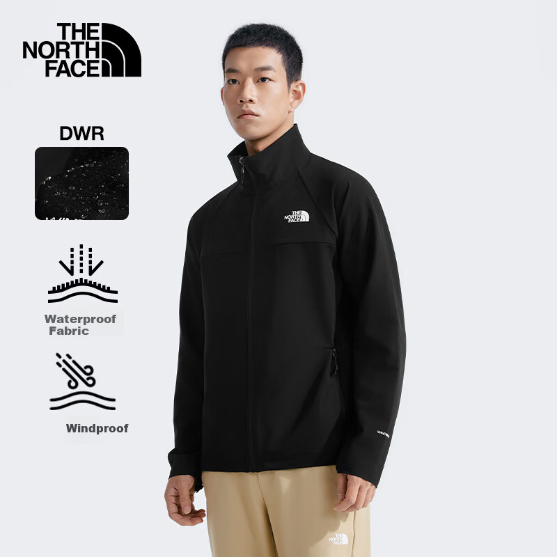 The North Face Men's Softshell Outdoor Windproof Water-repellent Jacket 8AUP Bla...