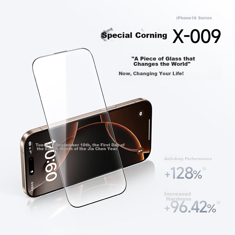 W&P Corning Glass iPhone 16 Tempered Glass Privacy Screen Protector Full Coverag...