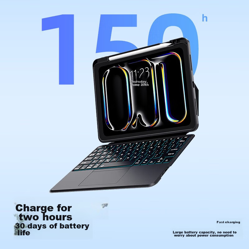 Smorss Compatible with 2024 Apple IPad Pro 11 Bluetooth Magic Keyboard Pro 11 Ta...