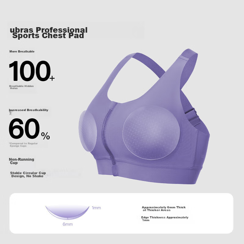 Ubras High-Intensity Sports Bra, Women's Underwear, Wireless, Beautiful Back Bra...