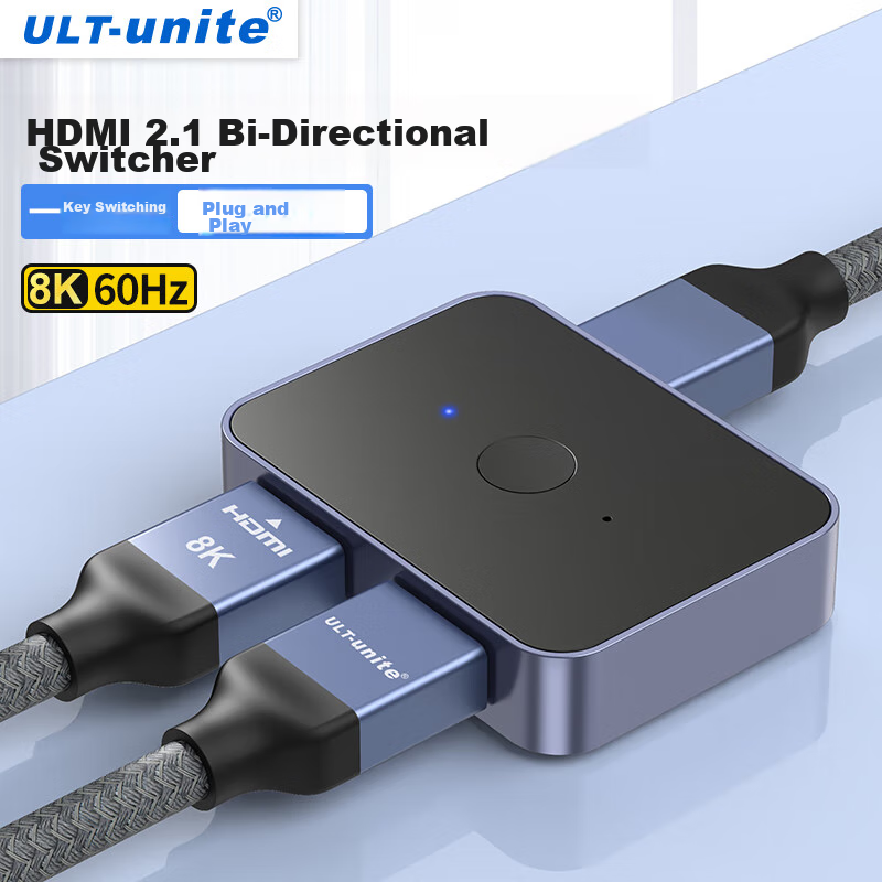ULT-Unite HDMI 2.1 Switch, Two-In 8K/60Hz HD Video Distributor, Laptop TV Projec...