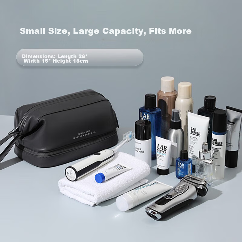 ToMill Men's Travel Toiletry Bag, Portable Large Capacity Cosmetic Organizer, Ch...