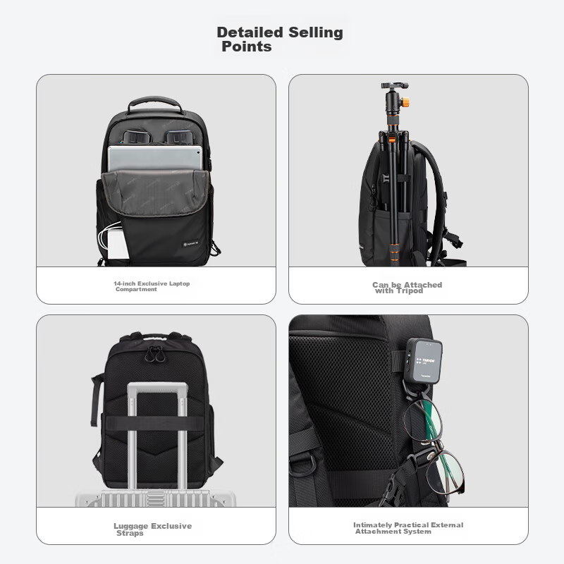 TARION Camera Backpack, Double Shoulder Photography Bag, Waterproof, Multifuncti...