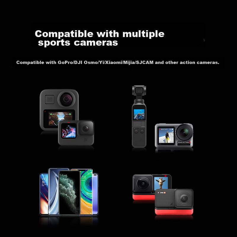 TELESIN DJI Action 4 5 Pro Shoulder Strap Clip, Compatible with GoPro 12 13, Bac...