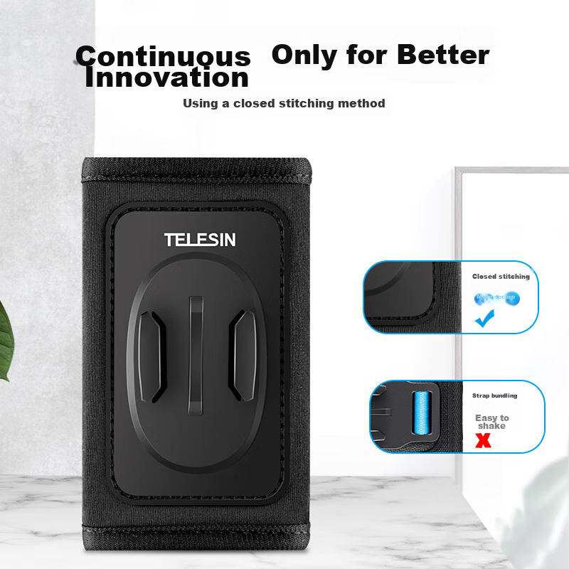 TELESIN DJI Action 4 5 Pro Shoulder Strap Clip, Compatible with GoPro 12 13, Bac...