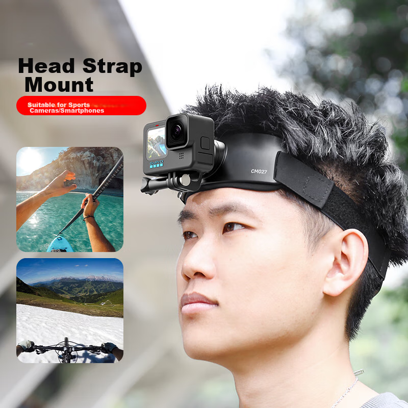 Ulanzi CM027 Sports Camera Head Strap Mount, GoPro DJI Action 4 Head-Mounted GoP...