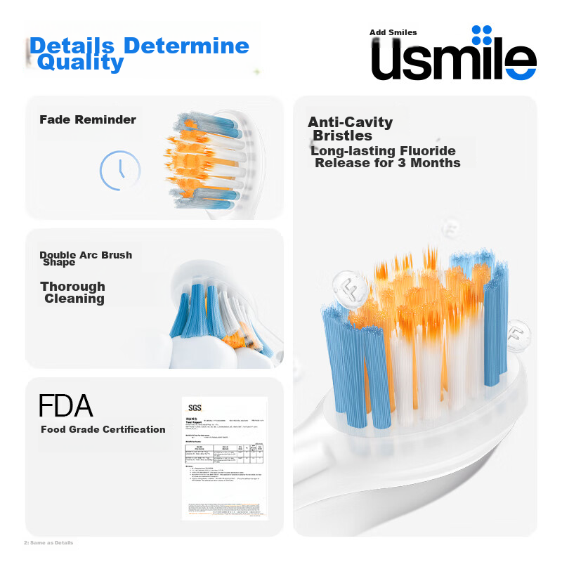 Usmile Electric Toothbrush Heads for Children's Dental Care, Mini Shock-Absorbin...