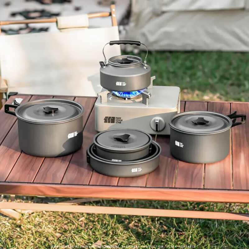 TANXIANZHE Outdoor Stove Set, Portable Gas Stove, Camping Cookware, Complete Kit...