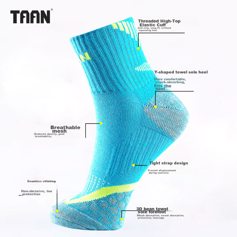 TAAN Badminton Socks, Sports Socks, Thickened Terry Bottom, High Tube Men's Sock...