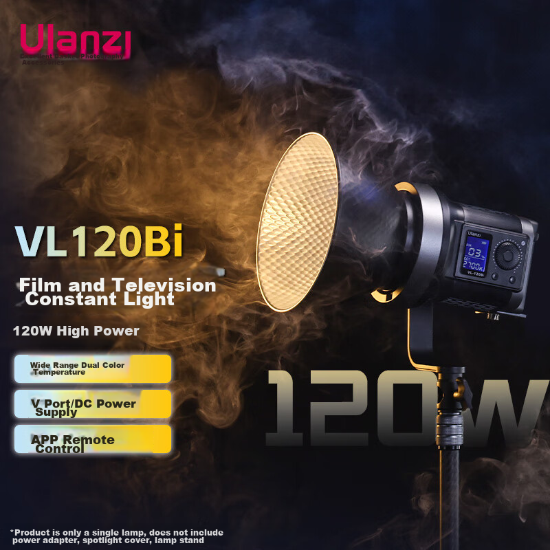 Ulanzi VL120Bi 120W Dual-Color Temperature Fill Light, V-Mount Video Continuous...