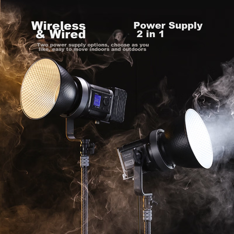 Ulanzi VL120Bi 120W Dual-Color Temperature Fill Light, V-Mount Video Continuous...