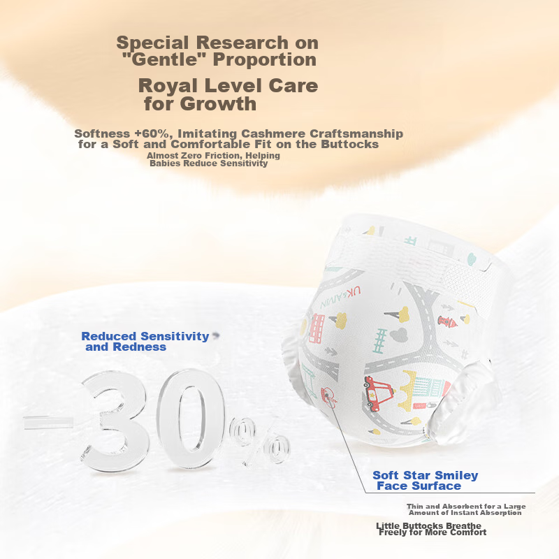 Aiwei'er AlvinUK Royal Breathable Ultra-Thin Diapers, NB Size, 24 Pieces, Newbor...