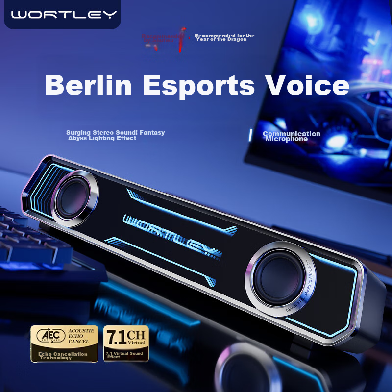 Wortley Abyss Speaker, All-In Computer Speaker with Microphone, Desktop Home Gam...