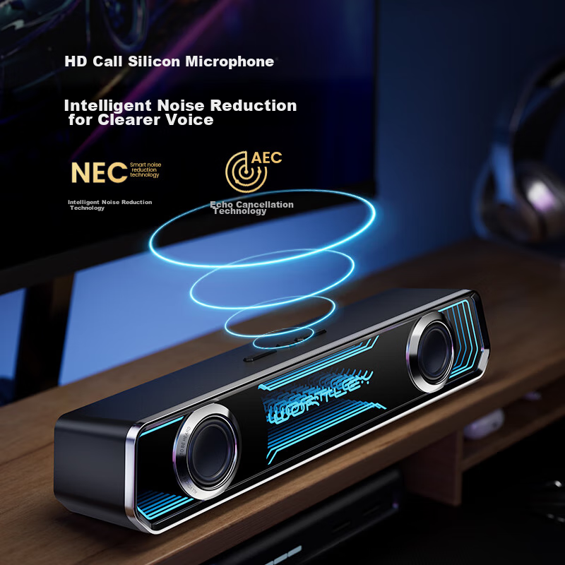 Wortley Abyss Speaker, All-In Computer Speaker with Microphone, Desktop Home Gam...