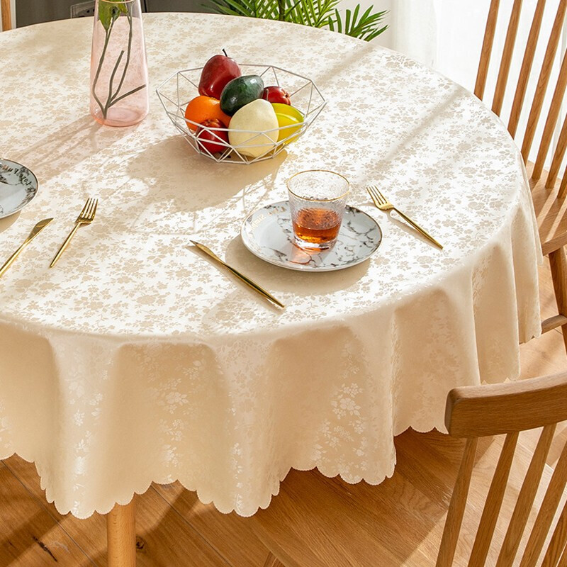 Aiwei Round Tablecloth, Waterproof, Oil-Proof, Scald-Proof, Circular Dining Tabl...