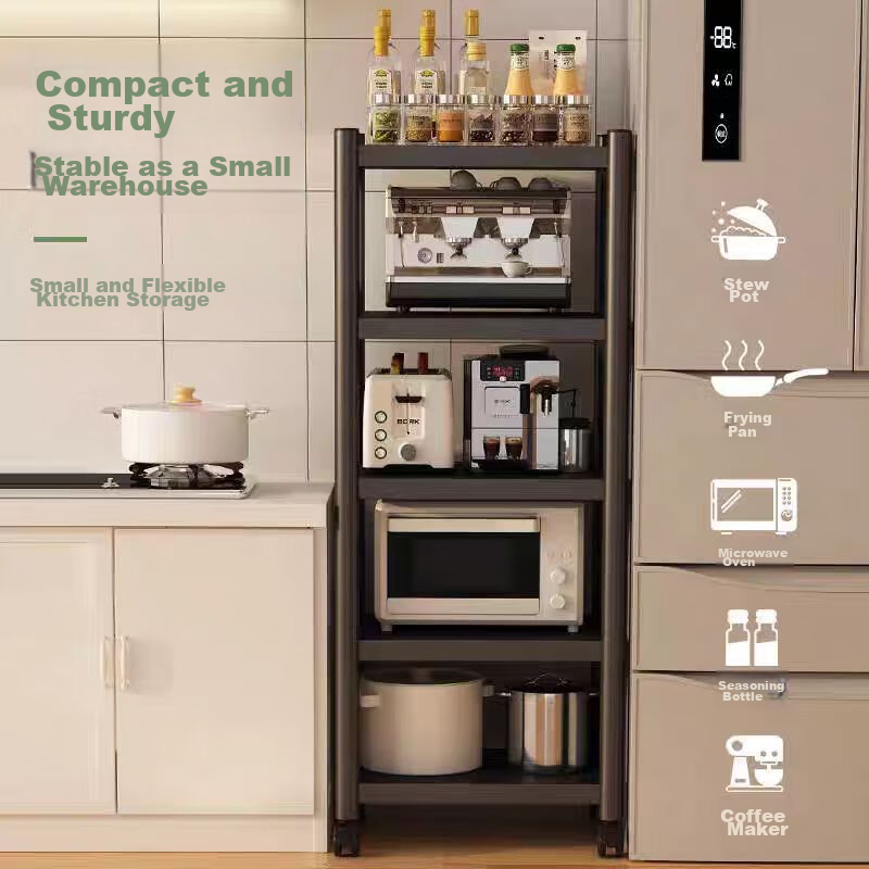 UOEN Kitchen Multi-Functional Storage Rack, Floor-Standing Multi-Layer Organizer...