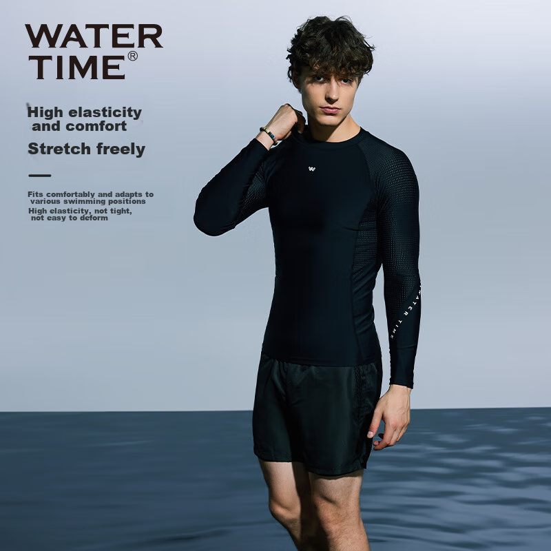WATERTIME/Shuichuan Men's Swimwear Set, Long-Sleeve Quick-Dry Swimsuit And Swim...