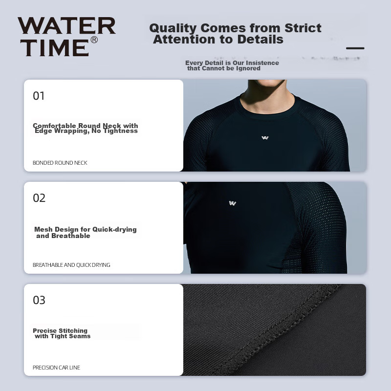 WATERTIME/Shuichuan Men's Swimwear Set, Long-Sleeve Quick-Dry Swimsuit And Swim...