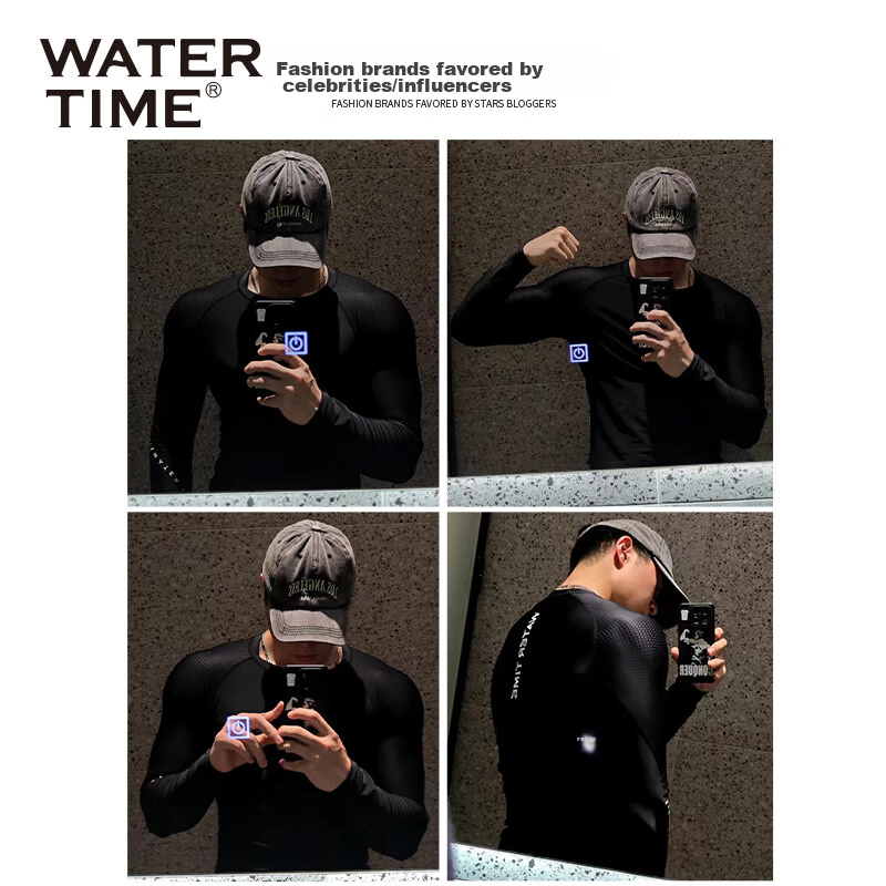 WATERTIME/Shuichuan Men's Swimwear Set, Long-Sleeve Quick-Dry Swimsuit And Swim...