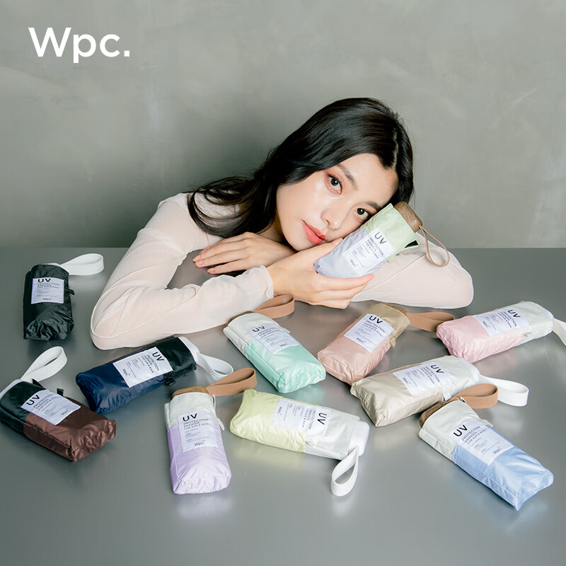 Wpc. Japanese Sun Umbrella, 5-Fold Compact Portable Mini Black Umbrella, Sun Pro...