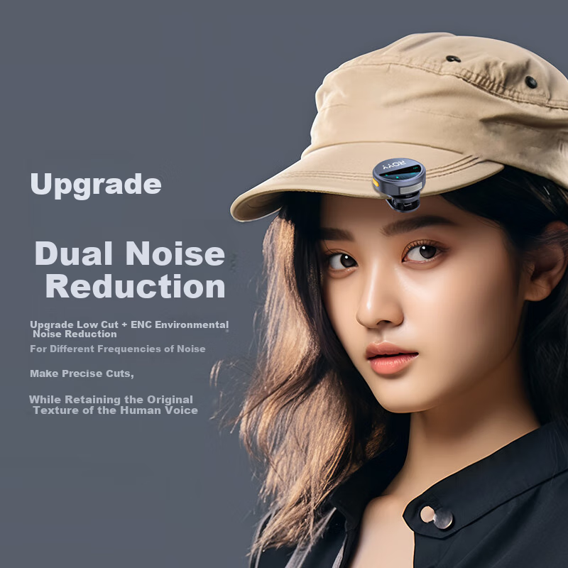 Royy 2-in-1 Wireless Lavalier Microphone with Sound Card for Smartphone Camera L...