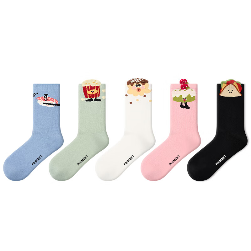 PRIMEET Women's Socks [Spring], Breathable Antibacterial Mid-Calf Socks for Autu...