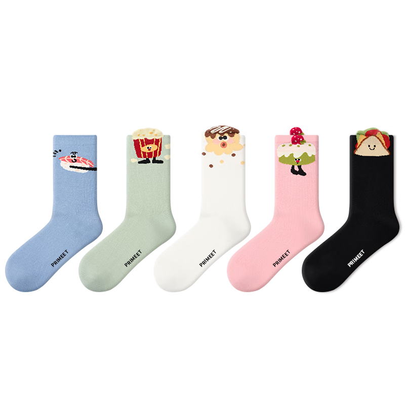 PRIMEET Women's Socks [Spring], Breathable Antibacterial Mid-Calf Socks for Autu...