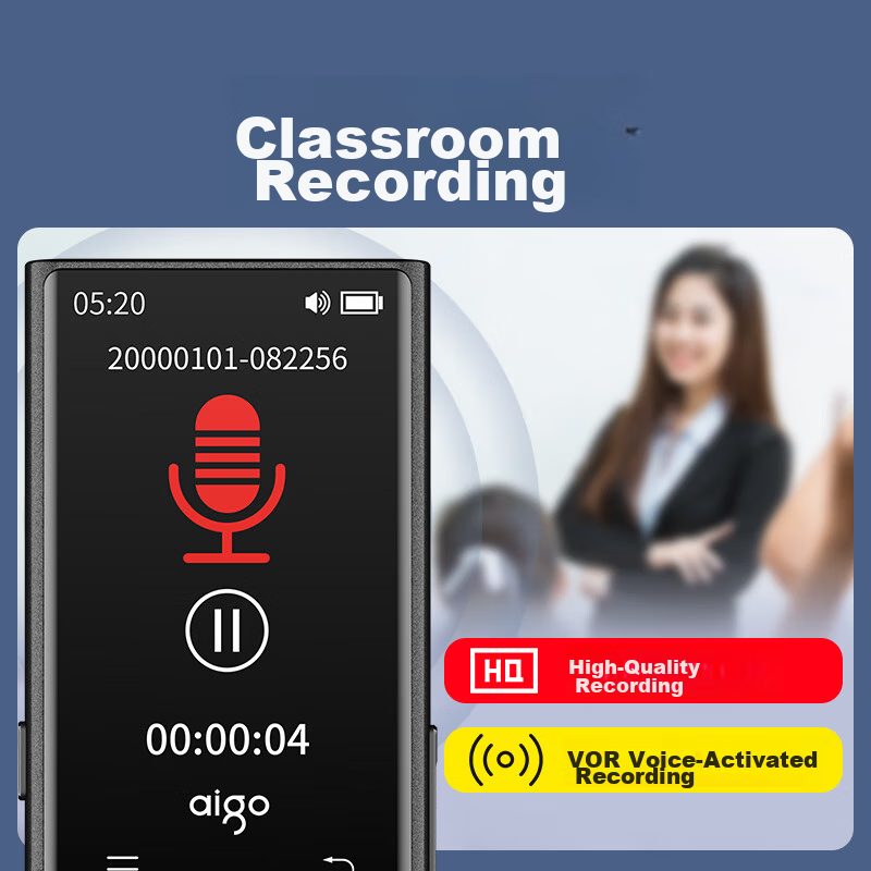 Aigo 801 64GB MP3/MP4 Player, Lossless HIFI External Speaker, Bluetooth Music Pl...