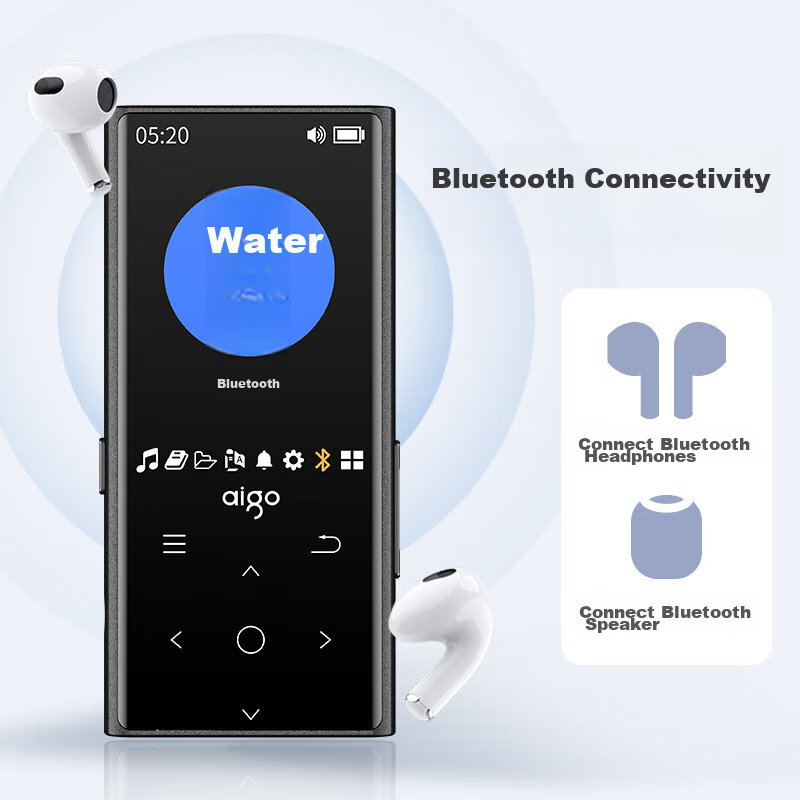 Aigo 801 64GB MP3/MP4 Player, Lossless HIFI External Speaker, Bluetooth Music Pl...