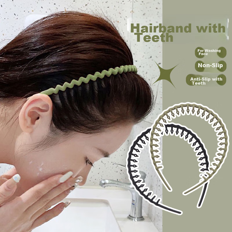 TaTanice Headband, Face Washing Headband, Hairpin with Teeth, Non-Slip, for Smal...