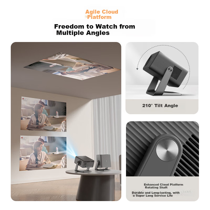 Rigal B5 Projector, Home Smart Home Theater All-In Gimbal Projector (TOF Sensorl...