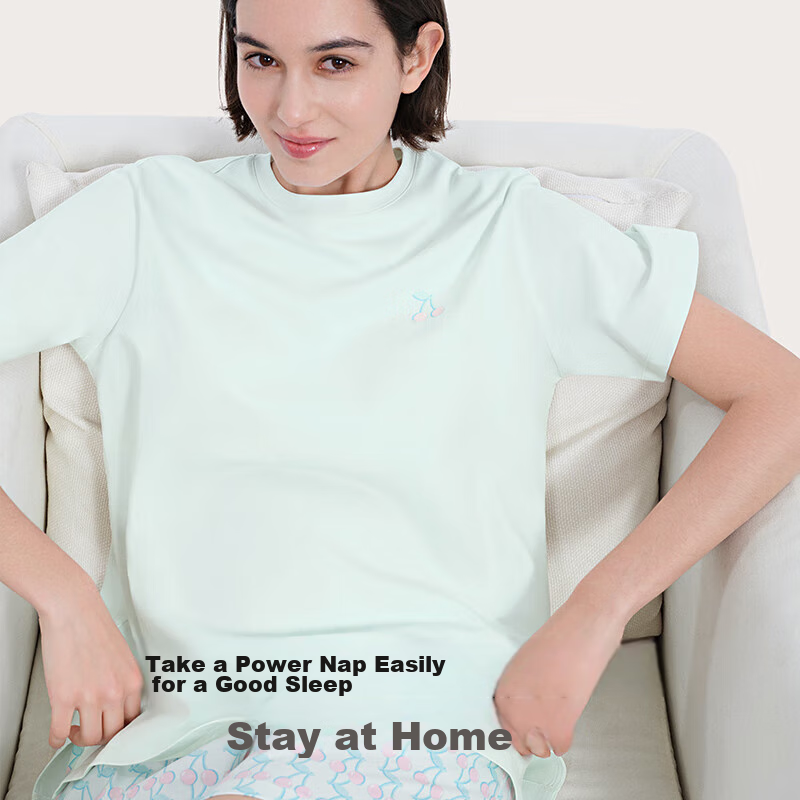 Ubras Fruit Series All-Over Print Pure Cotton Short-Sleeve Long Pants Pajama Set...