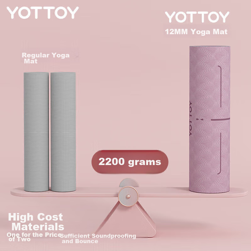 Yottoy Yoga Mat, Thickened And Widened Non-Slip Fitness Mat, Dance Aerobics Soun...