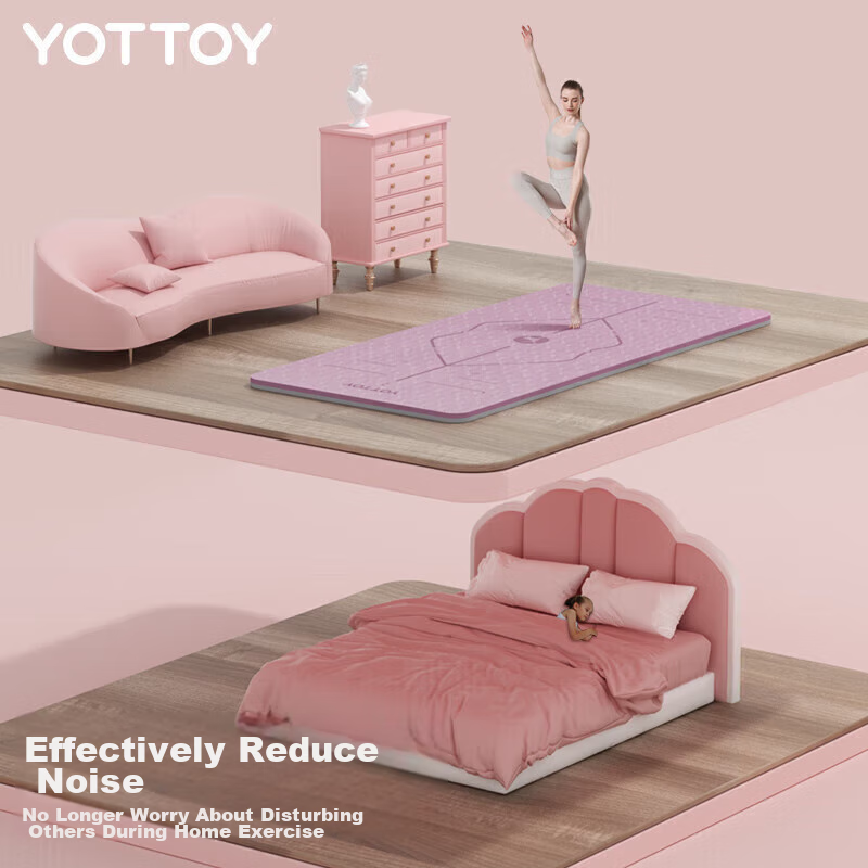 Yottoy Yoga Mat, Thickened And Widened Non-Slip Fitness Mat, Dance Aerobics Soun...
