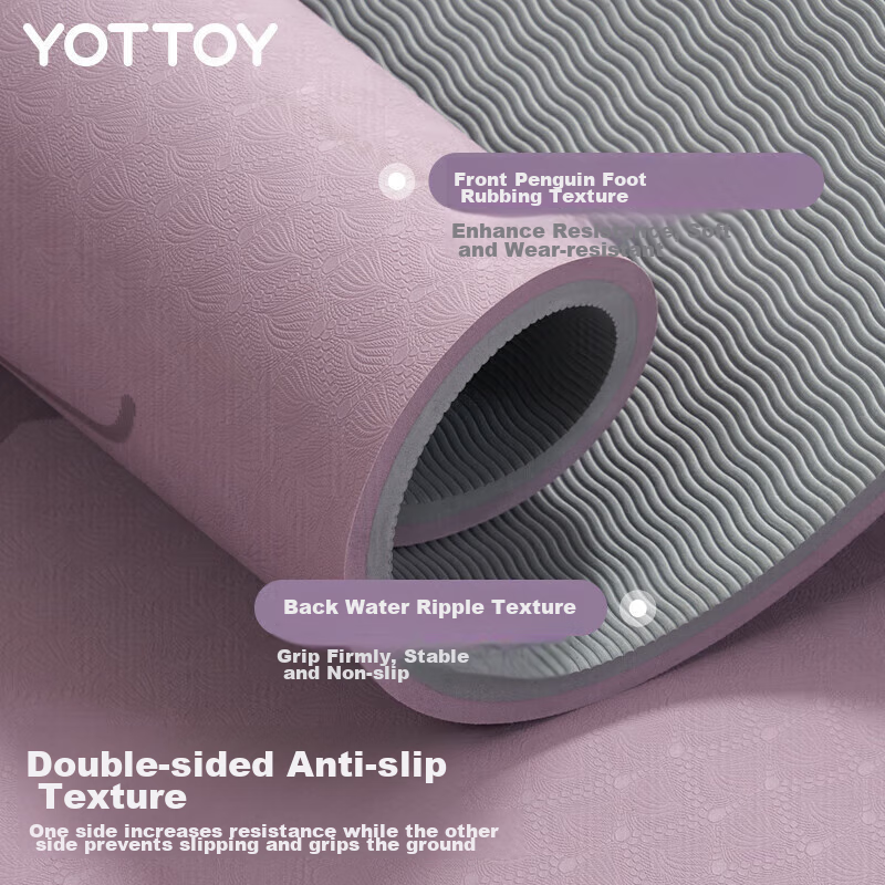 Yottoy Yoga Mat, Thickened And Widened Non-Slip Fitness Mat, Dance Aerobics Soun...