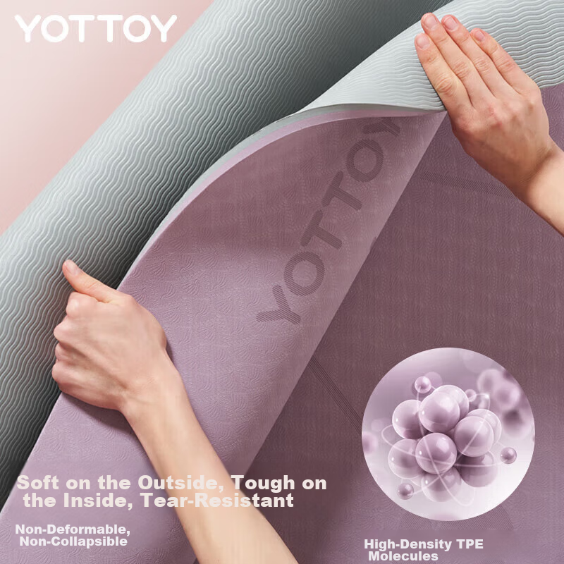 Yottoy Yoga Mat, Thickened And Widened Non-Slip Fitness Mat, Dance Aerobics Soun...