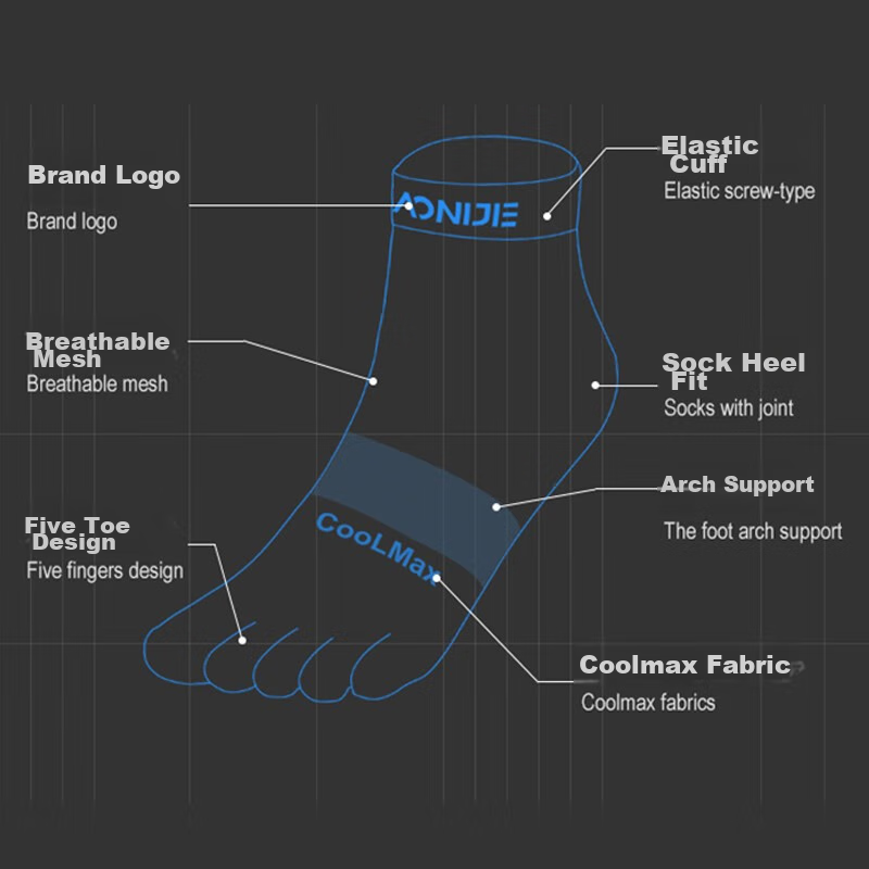 AONIJIE Socks for Men And Women, Five-Toe Socks, Marathon Professional Running H...