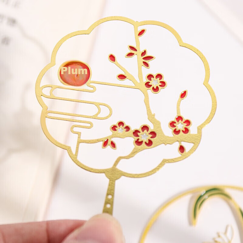 TaTanice Bookmark, Birthday Gift, Chinese-Style Creative Gift, Metal Plum Blosso...