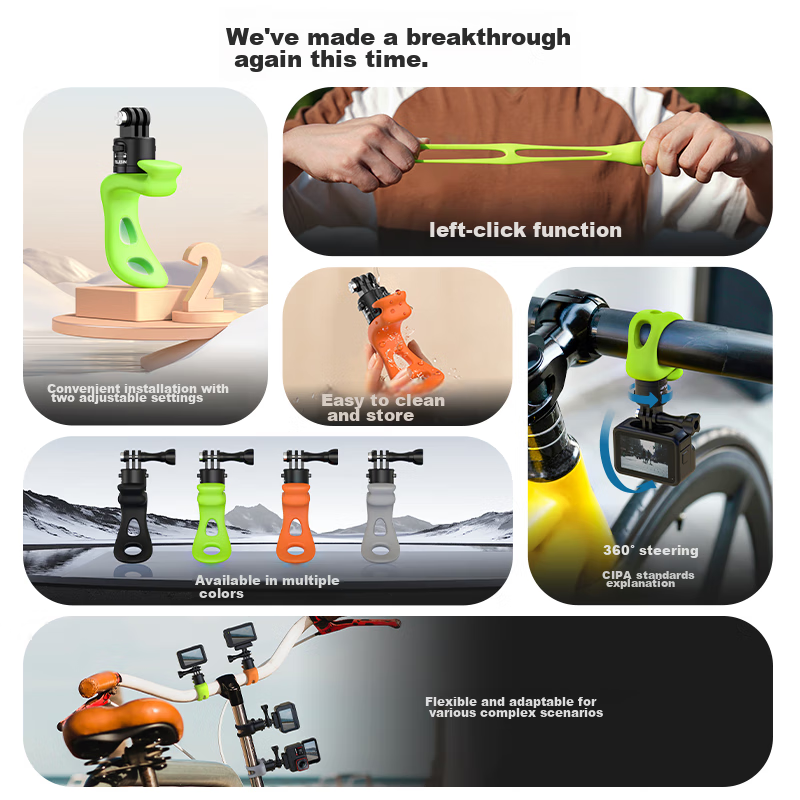 TELESIN Quick-Release Elastic Handle Clamp for DJI Action 4/5 Pro, Flexible Brac...