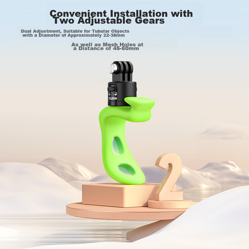 TELESIN Quick-Release Elastic Handle Clamp for DJI Action 4/5 Pro, Flexible Brac...