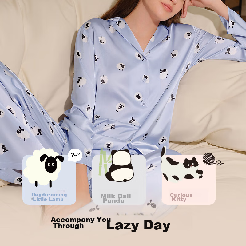 Ubras Flowing Light All-Over Cool-Feeling Lapel Loungewear Set, Pajamas, Short-S...