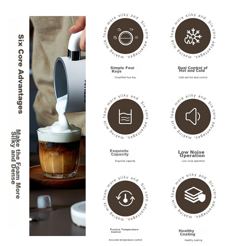 THERMOS [National Subsidy] Multifunctional Milk Frother, Electric Home Coffee Mi...