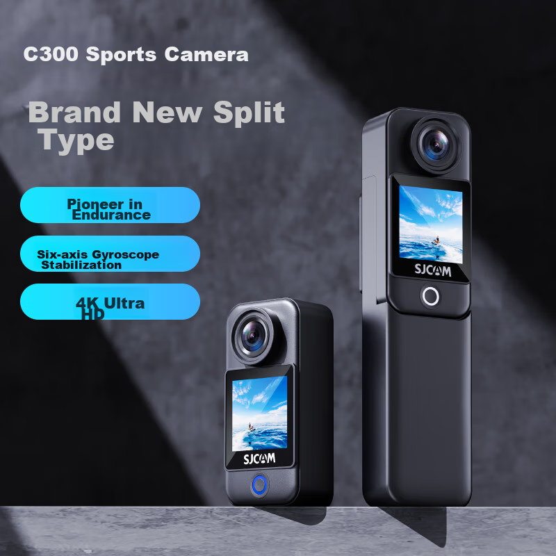 SJCAM C300 Extended Battery Version Thumb-Sized Action Camera for Motorcycle Hel...