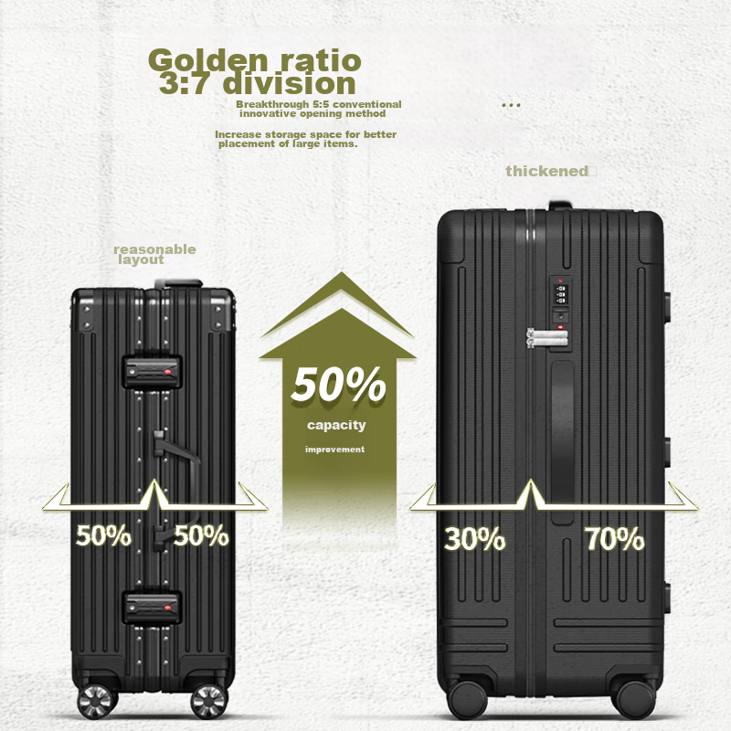 SOO Large Capacity Suitcase for Men And Women, 32-Inch Extra-Large Leather Lugga...