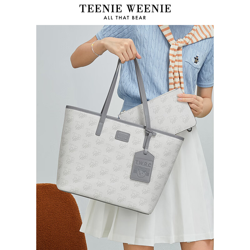 Teenie Weenie Single Shoulder Tote Bag Student TW Little Bear Large Capacity Han...
