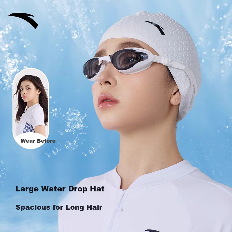 ANTA Women's Swim Cap Extra Large Size Silicone Ear Protection for Long Hair Wat...