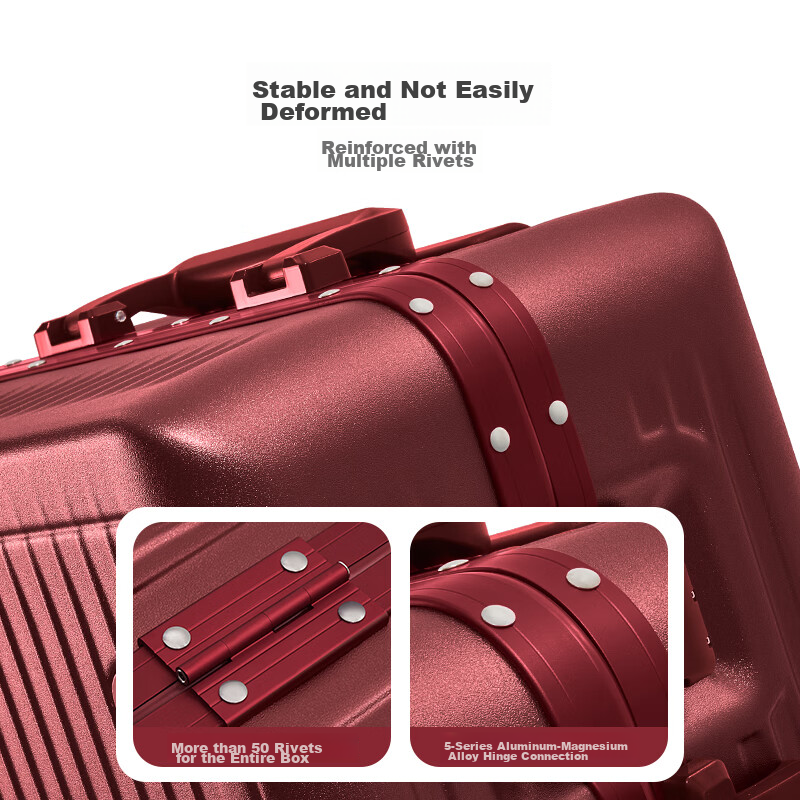 Aihua Xingzhe Series Luggage, 20-Inch Aluminum Frame Suitcase, Carry-On for Wome...