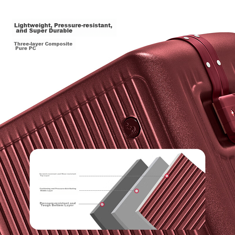 Aihua Xingzhe Series Luggage, 20-Inch Aluminum Frame Suitcase, Carry-On for Wome...