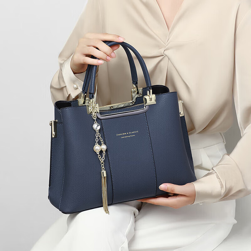 YUYULA Women's Handbag, Genuine Leather Tote Bag, Middle-Aged Brand Shoulder Bag...